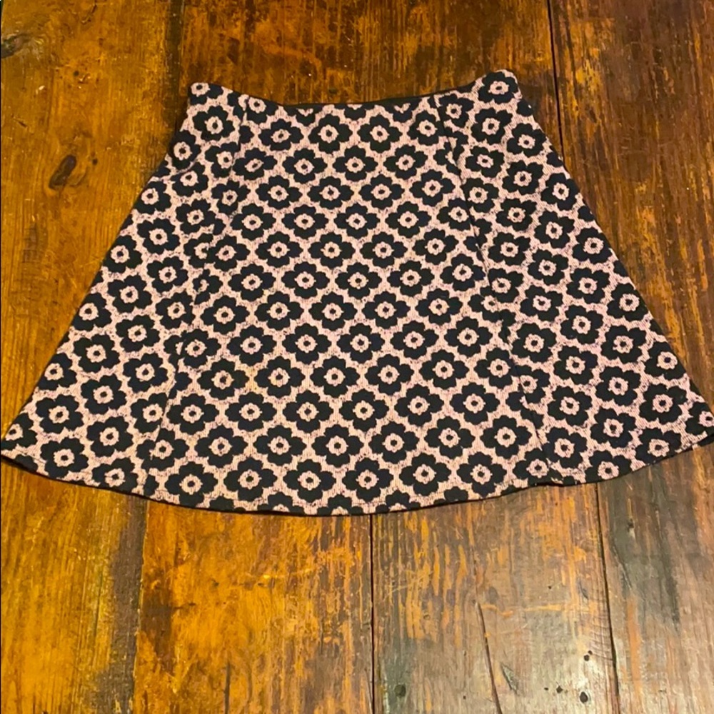 ZARA😍 BABY PINK AND NAVY FLOWER MINI FLARE SKIRT